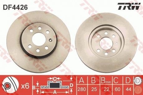 Тормозной диск TRW DF4426 (фото 1)