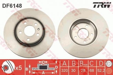 Гальмівний диск TRW DF6148
