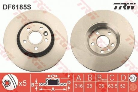 Тормозной диск TRW DF6185S