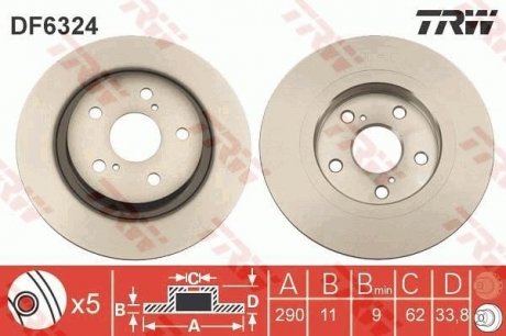 Тормозной диск TRW DF6324 (фото 1)