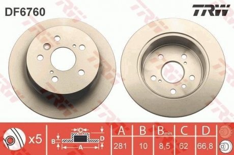 Тормозной диск TRW DF6760