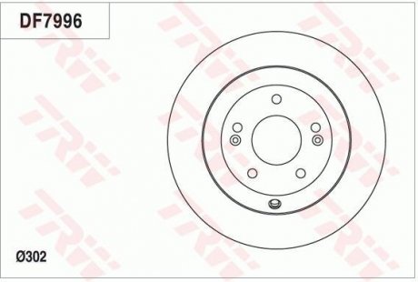 Диск тормозной задний, (302mm) HYUNDAI Santa FE; KIA Sorento 2.0D-3.5 06- TRW DF7996
