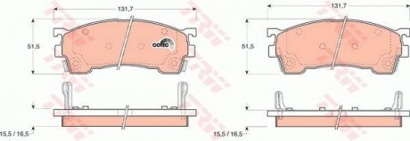 Комплект тормозных колодок, дисковый тормоз TRW GDB1139