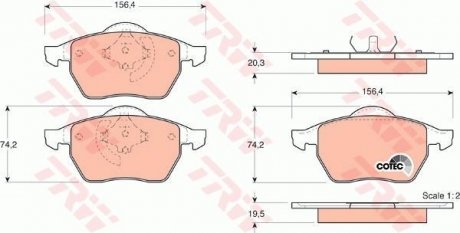 Комплект тормозных колодок, дисковый тормоз TRW GDB1376