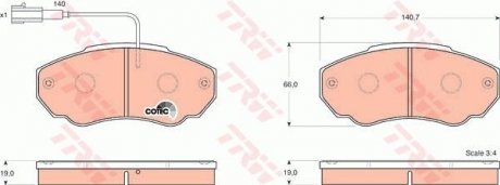 Комплект тормозных колодок, дисковый тормоз TRW GDB1517 (фото 1)