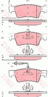 Комплект тормозных колодок, дисковый тормоз TRW GDB1671 (фото 1)
