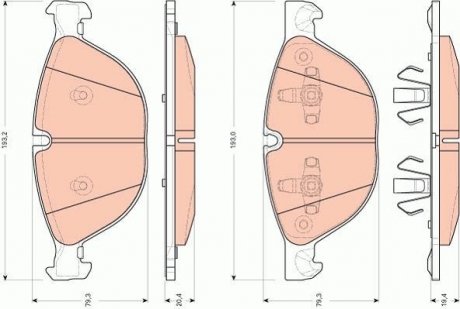Комплект тормозных колодок, дисковый тормоз TRW GDB1728