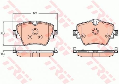 Комплект тормозных колодок, дисковый тормоз TRW GDB2098 (фото 1)
