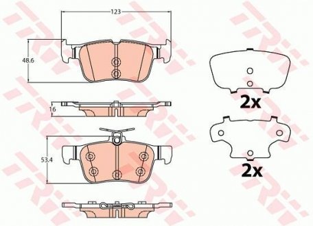 Комплект гальмівних колодок TRW GDB2133