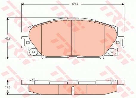 Комплект тормозных колодок, дисковый тормоз TRW GDB3459 (фото 1)