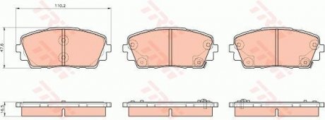 Комплект тормозных колодок, дисковый тормоз TRW GDB3535