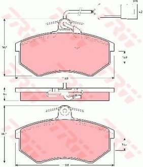 Комплект гальмівних колодок, дискове гальмо TRW GDB404