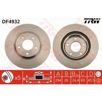 Диск гальмівний TRW DF4932