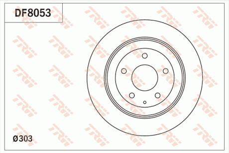 Диск тормозной задний, (303mm) MAZDA CX-5, CX-8 2.0/2.2D/2.5 11- TRW DF8053