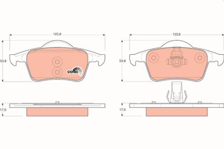 Комплект гальмівних колодок, дискове гальмо TRW GDB1389