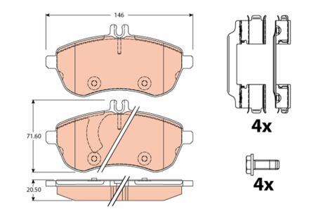 Колодки передние, C (W204), E (W212) 07- TRW GDB2056
