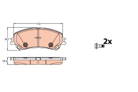 Гальмівні колодки RENAULT Espase/Megane "F "15>> TRW GDB2152