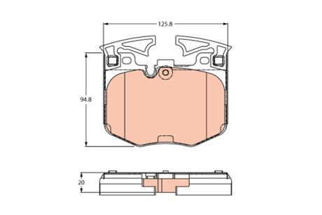 Комплект гальмівних колодок, дискове гальмо TRW GDB2260