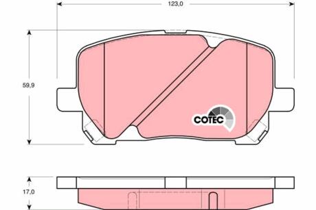 Комплект гальмівних колодок, дискове гальмо TRW GDB3315