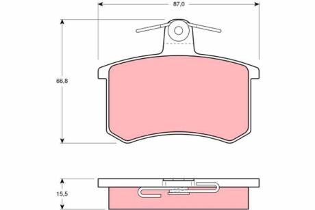 Комплект тормозных колодок, дисковый тормоз TRW GDB829 (фото 1)