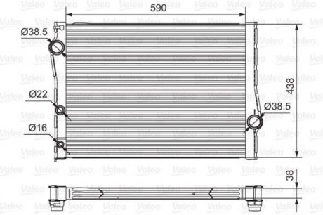 Радіатор системи охолодження BMW X5 (E70)/X6 (E71/ Valeo 701549 (фото 1)