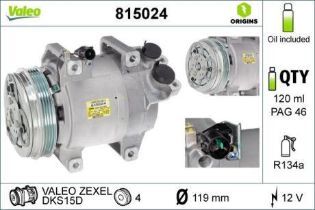Компрессор кондиционера Valeo 815024