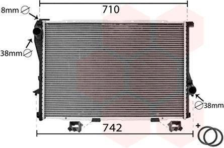 Радіатор охолодження двигуна BMW5(E39)/7(E38)MT 98- Van Wezel 06002233 (фото 1)