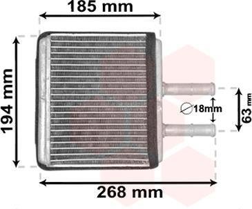 Радиатор отопителя CHEVROLET AVEO (T250,T255) 1.5 Van Wezel 08006042