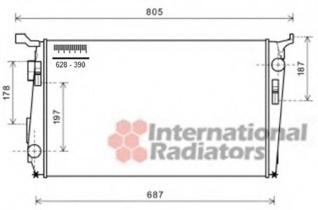 Радиатор охлождения DUSTER 1.5DCi MT/AT Van Wezel 15002005