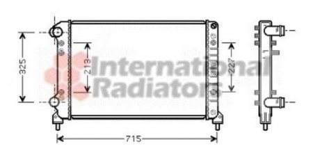 Радиатор охлаждения двигателя DOBLO 1.9D MT +AC 00- Van Wezel 17002262