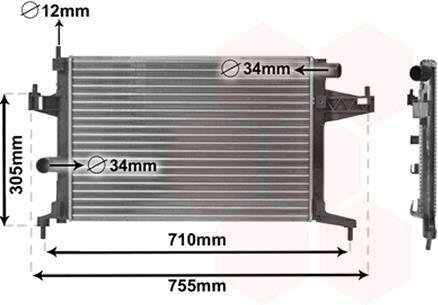 Радиатор охлаждения CORSA C 14/18 MT 09/00- Van Wezel 37002306