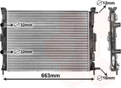 Радиатор охлаждения двигателя MEGANE2/SCENIC MT +-AC 02 Van Wezel 43002307 (фото 1)
