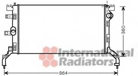 Радиатор охлаждения RENAULT LAGUNA 10/07>15 (выр-во) Van Wezel 43002415