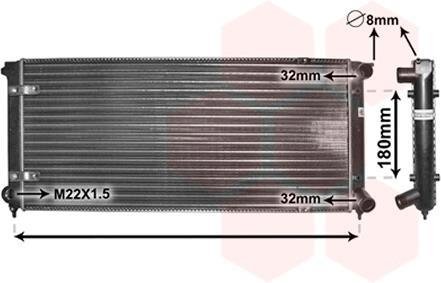 Радиатор охлаждения двигателя GOLF2/JETTA 16/18 MT +AC Van Wezel 58002041 (фото 1)