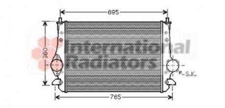 Радиатор интеркулера Van Wezel 58004251