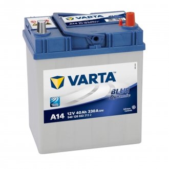 Аккумулятор 40Ah-12v BD(A14) (187х127х227),R,EN330 тонк.клеммы VARTA 540 126 033