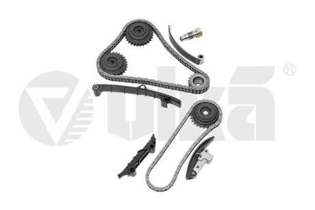 Комплект цепи ГРМ с планками и звездочками 2,8/2,9 VW Golf (92-99),Passat (91-97),T4 (96-00) Vika 11091800201