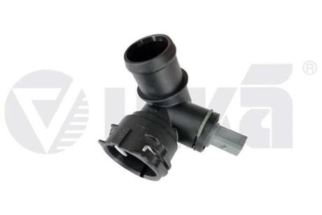 Фланець системи охолодження (трійник) з датчиком Audi A3/Skoda Octavia, Superb/VW Golf, Passat/Seat Leon 1.0,1.2,1.4,1.6 (13-20) Vika 11221789801