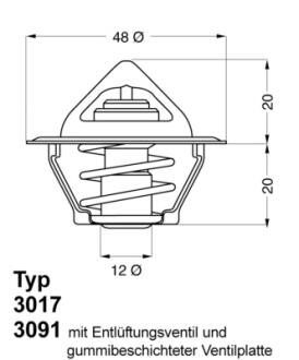 Термостат AUDI; FORD; SEAT; VW WAHLER 3091.92D (фото 1)