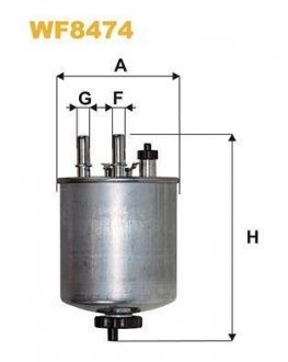 Фильтр топливный RENAULT KANGOO 08-, LAGUNA III 1.5-2.0 DCI 07- (-FILTERS) WIX FILTERS WF8474 (фото 1)