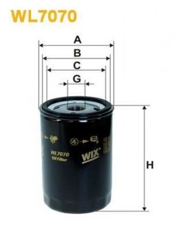 Фільтр масляний WIX FILTERS WL7070 (фото 1)