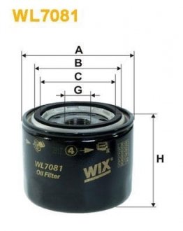 Фільтр оливи WIX FILTERS WL7081