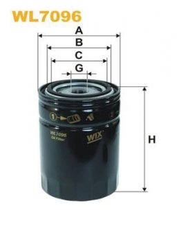Фільтр масляний двигуна DAF (TRUCK) /OP549 (вир-во -FILTERS UA) WIX FILTERS WL7096 (фото 1)