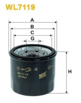 Фільтр масляний двигуна SUZUKI SWIFT /OP564 (вир-во -FILTERS) WIX FILTERS WL7119 (фото 1)