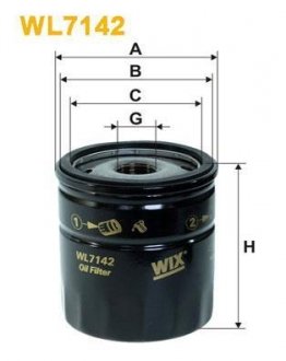 Фільтр масляний WIX FILTERS WL7142 (фото 1)