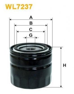 Фильтр масляный двигателя /OP642/1 (UA) WIX FILTERS WL7237 (фото 1)