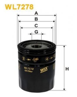 Фильтр масляный двигателя /OP580/7 (UA) WIX FILTERS WL7278 (фото 1)