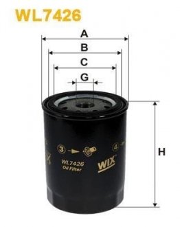 Фільтр масляний двигуна /OP632/5 (вир-во WIX-FILTERS) WIX FILTERS WL7426