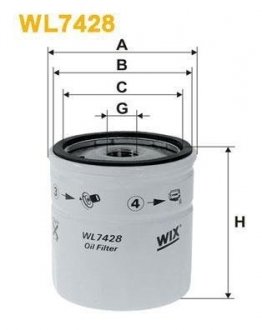 Фільтр оливи WIX FILTERS WL7428 (фото 1)