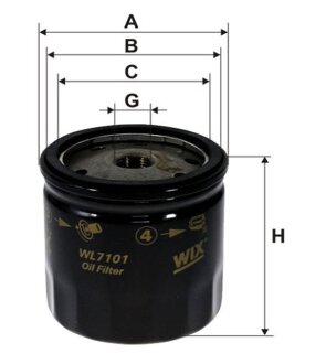 Фільтр оливи WIX FILTERS WL7101